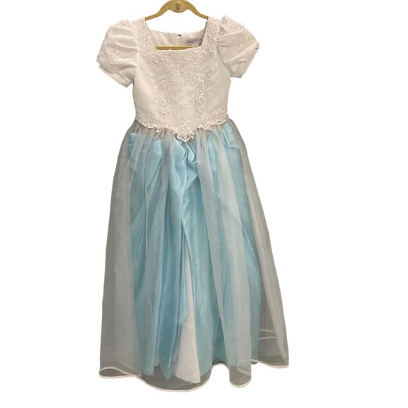 First Communion Dress With Lace Embroidery & Tulle Skirt Halloween Princess - Picture 8 of 16